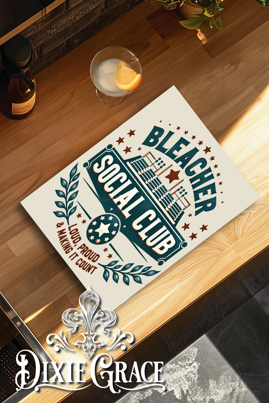 Bleacher Social Club Football - Glass Cutting/Charcuterie Board