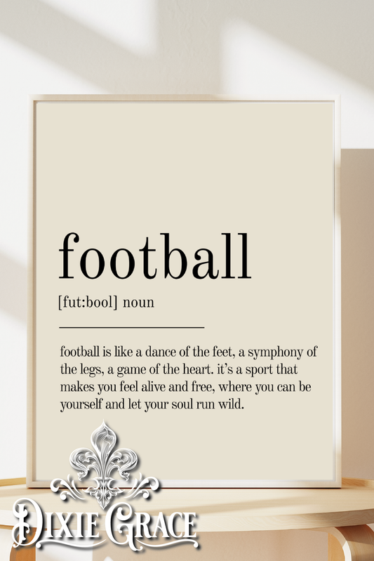 Football Definition - Two Sizes - Wooden Box Sign