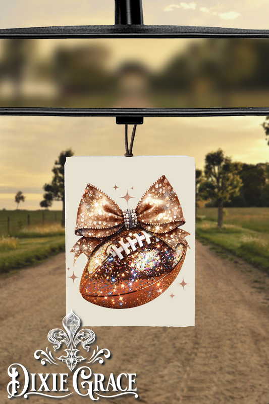 Bling Bow and Football - Air Freshener