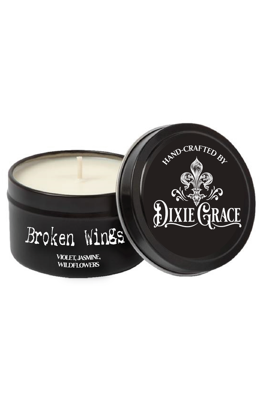 Broken Wings - 8 oz Candle Tin - Cotton Wick