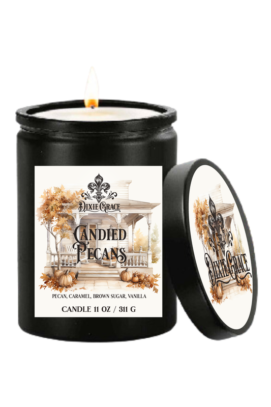 Candied Pecan - 11 oz Glass Candle - Cotton Wick
