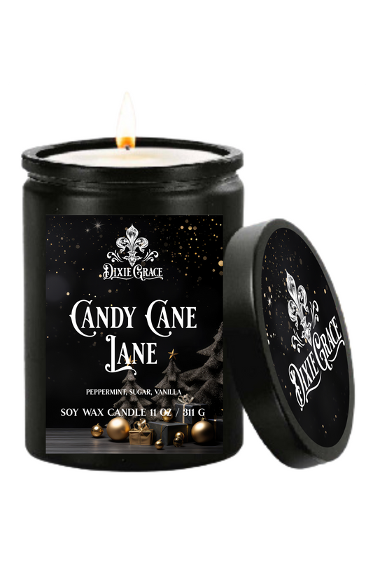 Candy Cane Lane - 11 oz Glass Candle - Cotton Wick