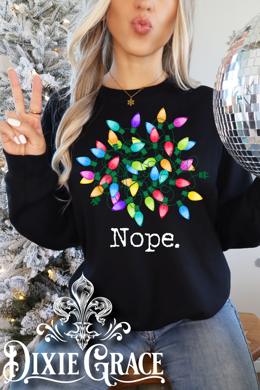 Christmas Lights Nope - Graphic Sweatshirt