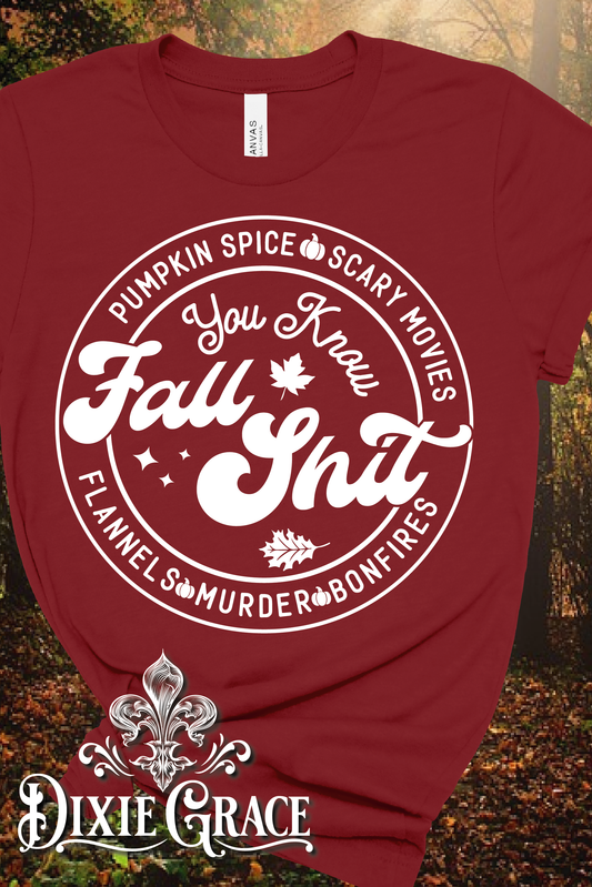 Fall Shit - Maroon - Youth, Long Sleeve, Sweatshirt, Hoodie Option - Graphic Tee