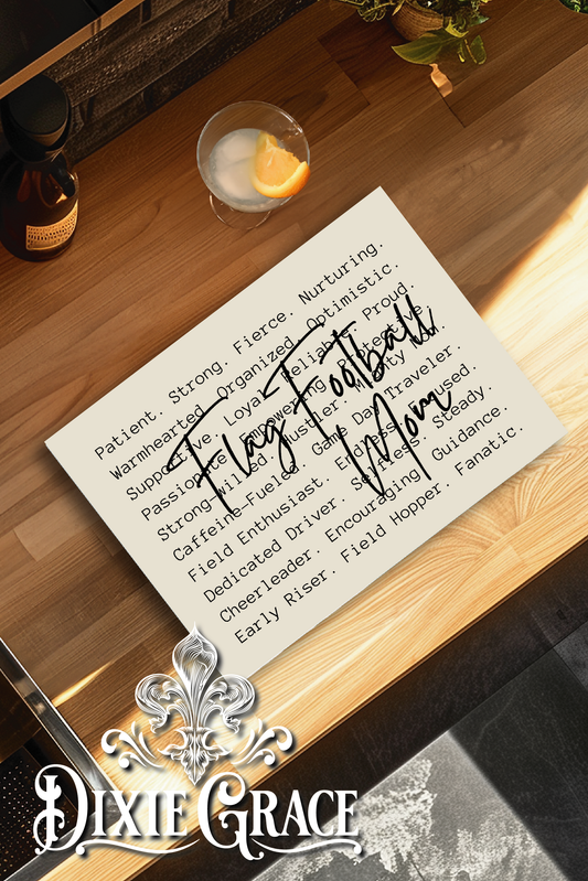 Flag Football Mom Cursive - Glass Cutting/Charcuterie Board