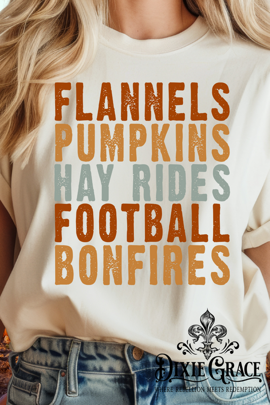 Fall Things (Front Print Only) - Natural/Sand - Short, Long Sleeve Options - Graphic Tee