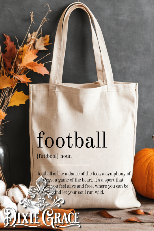 Football Definition - Gift - Canvas - Two Options - Tote Bag