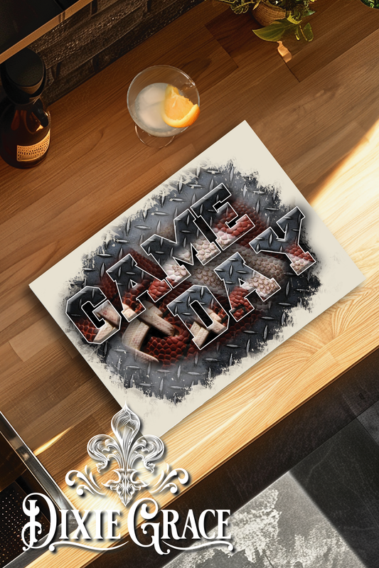 Game Day Metal Football - Glass Cutting/Charcuterie Board