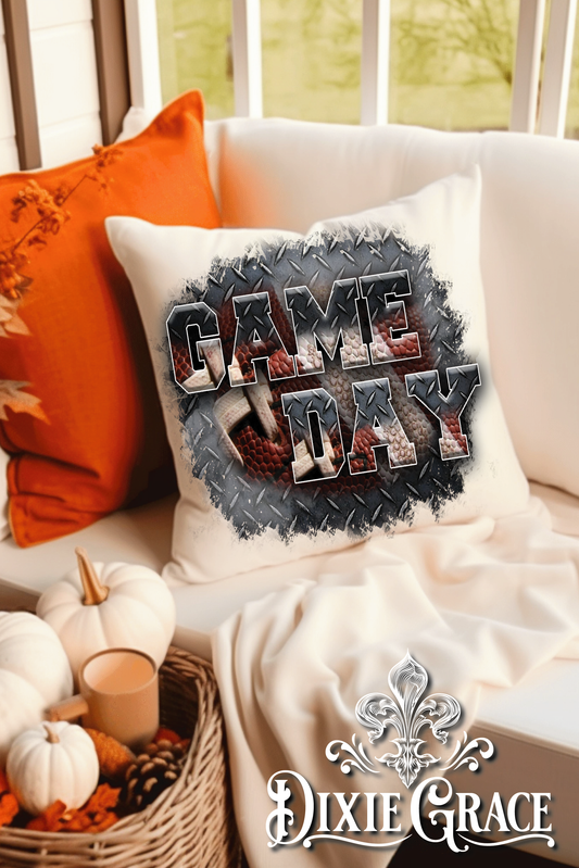 Game Day Metal Football - Includes Insert - Throw Pillow