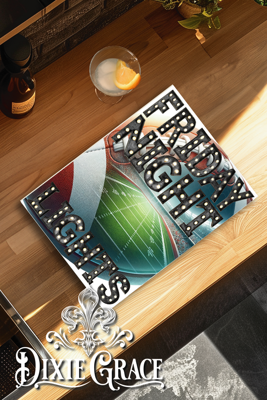 Friday Night Lights Marquee Football - Glass Cutting/Charcuterie Board