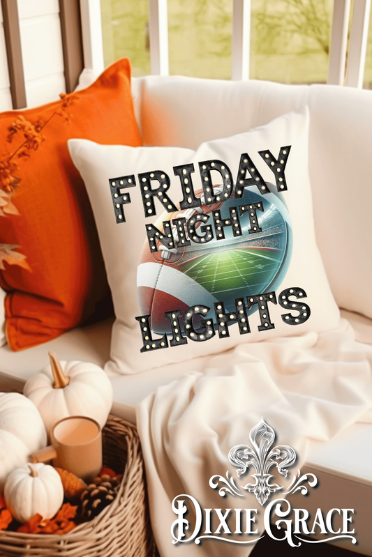 Friday Night Lights Marquee Football - Includes Insert - Throw Pillow