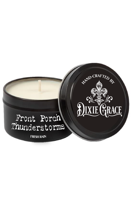 Front Porch Thunderstorms - 8 oz Candle Tin - Cotton Wick