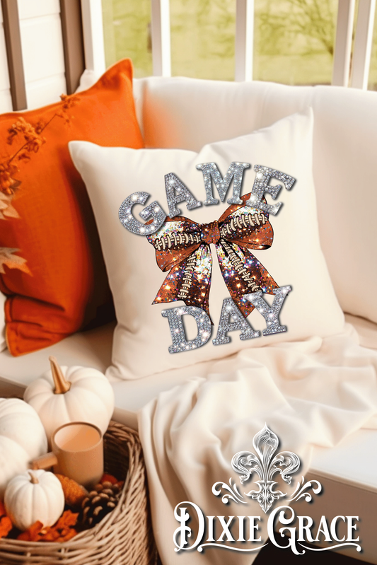 Game Day Bling Football - Includes Insert - Throw Pillow