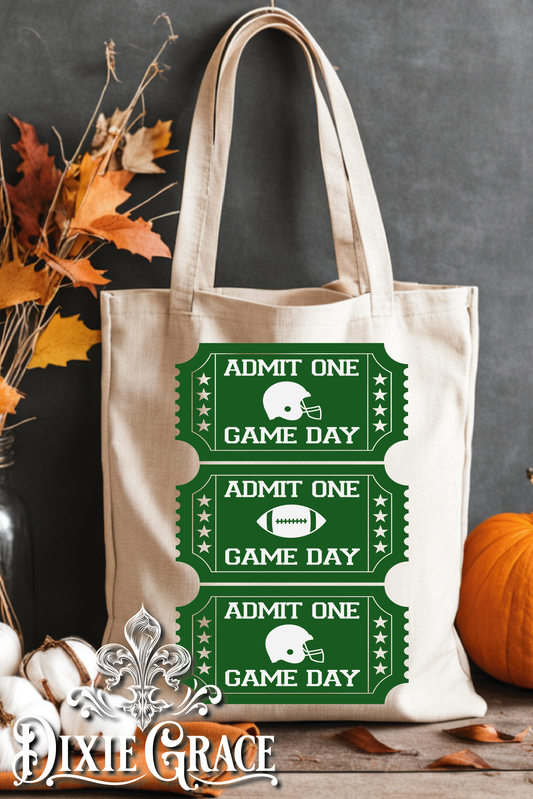 Game Day Tickets - Gift - Canvas - Two Options - Tote Bag