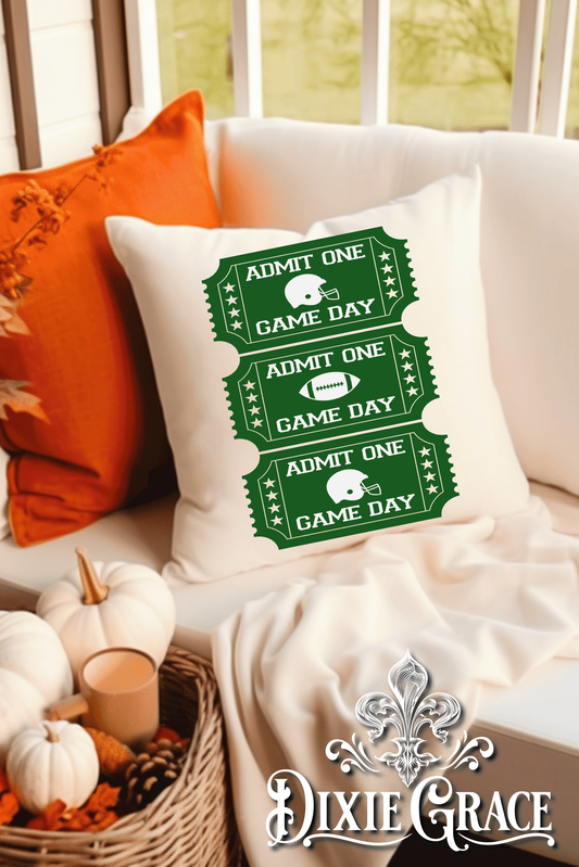 Game Day Tickets - Includes Insert - Throw Pillow