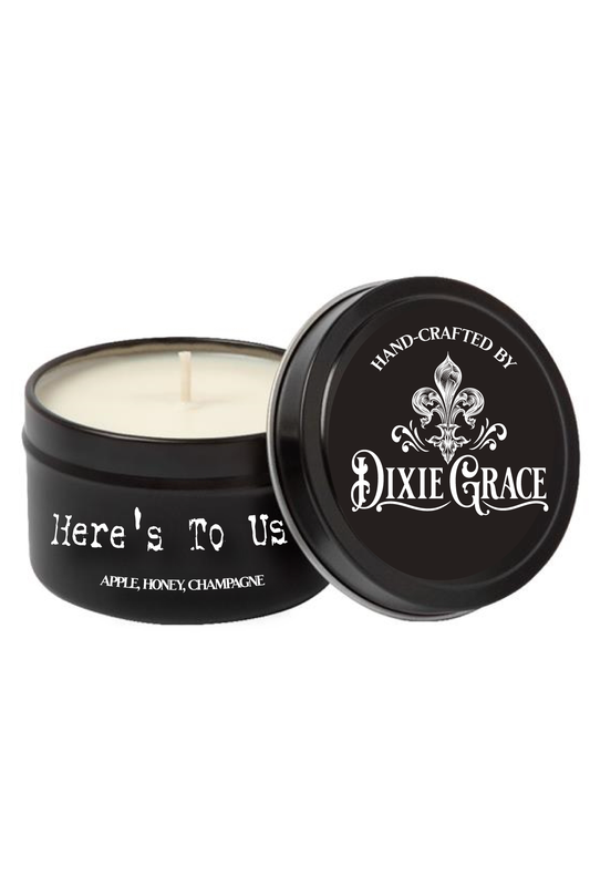 Here's To Us - 8 oz Candle Tin - Cotton Wick