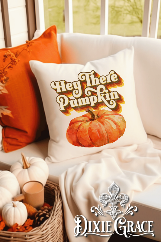 Hey There Pumpkin - Includes Insert - Throw Pillow