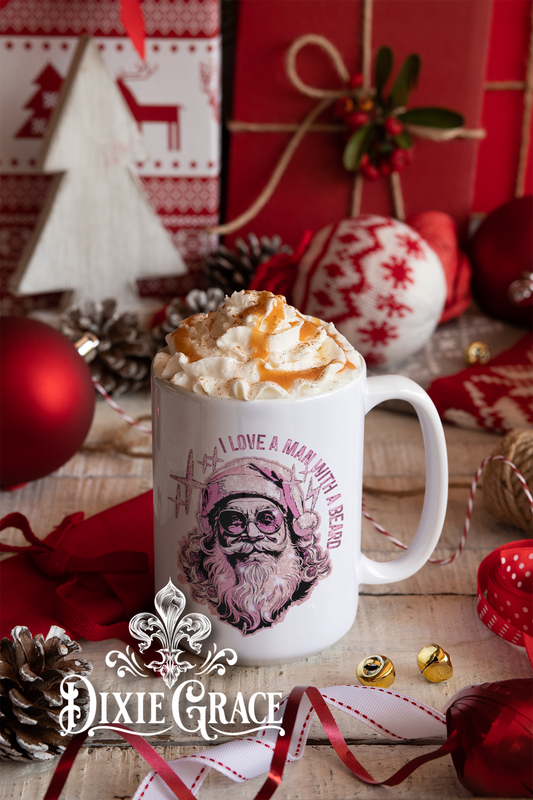 I Love A Man with a Beard - Large Coffee Mug