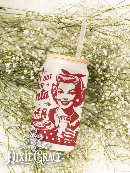I Put Out for Santa - Frosted 16 oz Glass Can