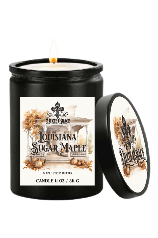 Louisiana Sugar Maple - 11 oz Glass Candle - Cotton Wick