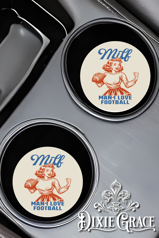 MILF - Man I Love Football - Set of 2 - Car Coasters