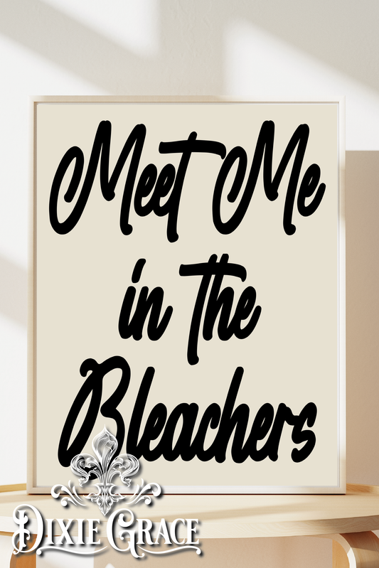 Meet Me In The Bleachers - Two Sizes - Wooden Box Sign