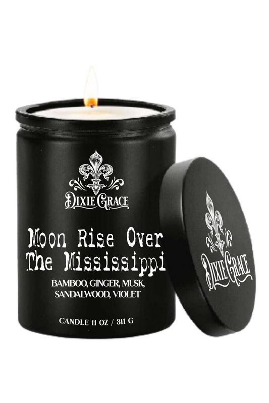 Moon Rise Over The Mississippi - 11 oz Glass Candle - Cotton Wick