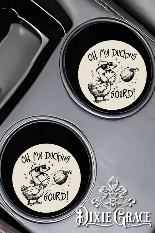 Oh My Ducking Gourd - Set of 2 - Car Coasters