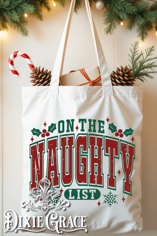 On the Naughty List - Canvas - Tote Bag