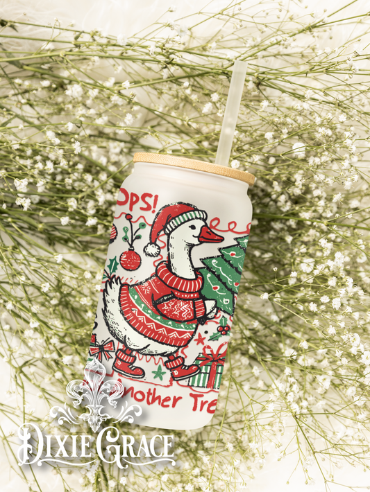 Ooops I Bought Another Christmas Tree - Frosted 16 oz Glass Can