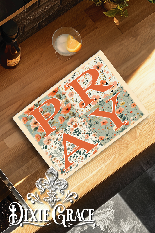 PRAY Patchwork - Glass Cutting Board