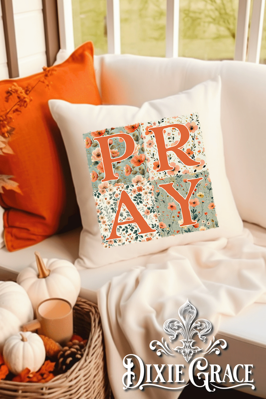 PRAY Patchwork - Includes Insert - Throw Pillow