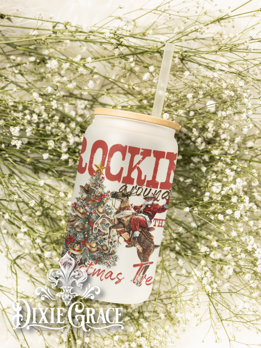Rockin' Around the Christmas Tree - Frosted 16 oz Glass Can