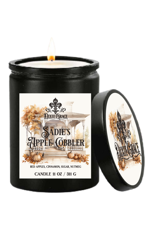 Sadie's Apple Cobbler - 11 oz Glass Candle - Cotton Wick