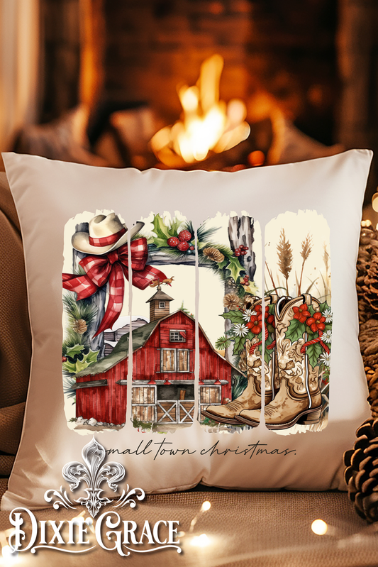 Small Town Christmas - Includes Insert - Throw Pillow