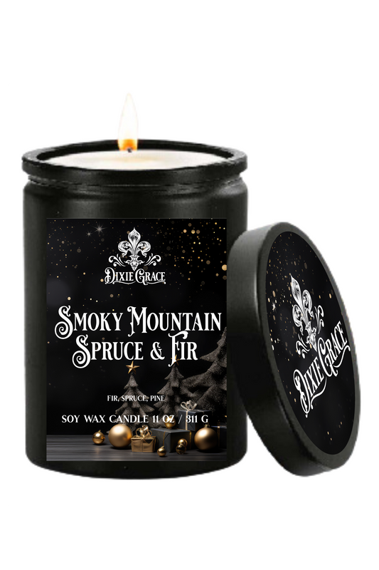 Smoky Mountain Spruce & Fir - 11 oz Glass Candle - Cotton Wick