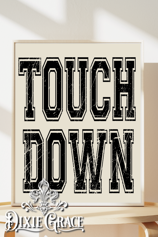Touch Down Football - Two Sizes - Wooden Box Sign