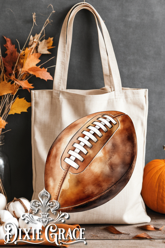 Watercolor Football - Gift - Canvas - Two Options - Tote Bag