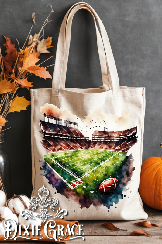 Watercolor Football Field - Gift - Canvas - Two Options - Tote Bag