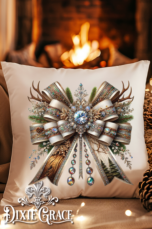 Woodland Luxe Bow - Includes Insert - Throw Pillow
