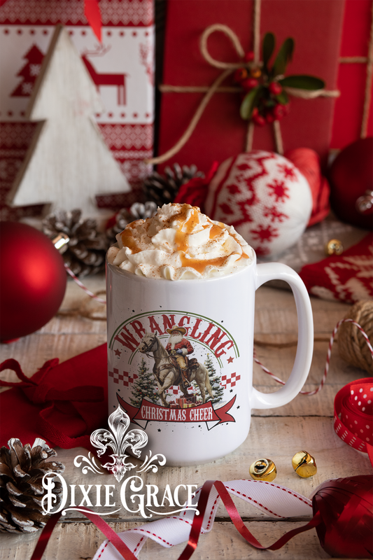Wranglin' Christmas Cheer - Large Coffee Mug