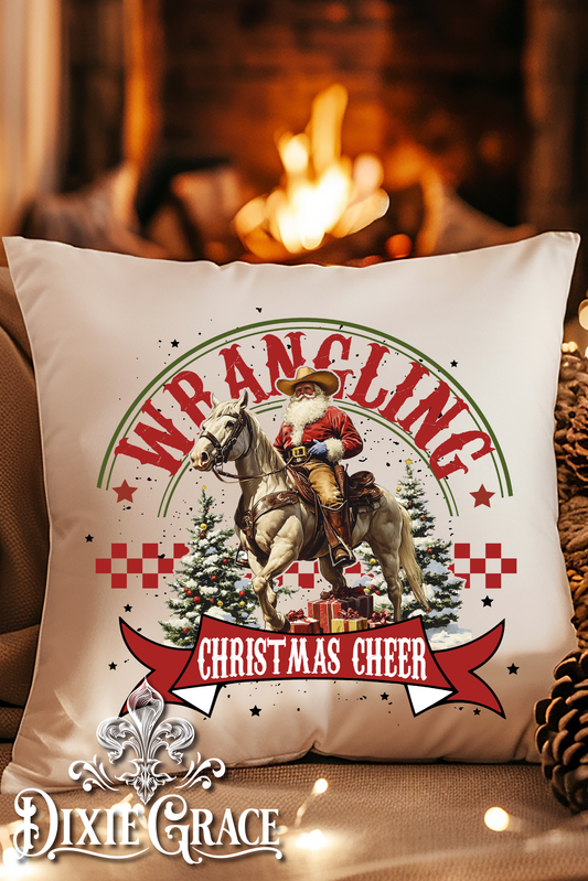 Wranglin Christmas Cheer - Includes Insert - Throw Pillow