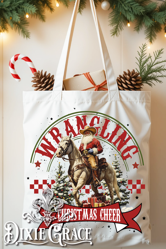 Wranglin Christmas Cheer - Canvas - Tote Bag
