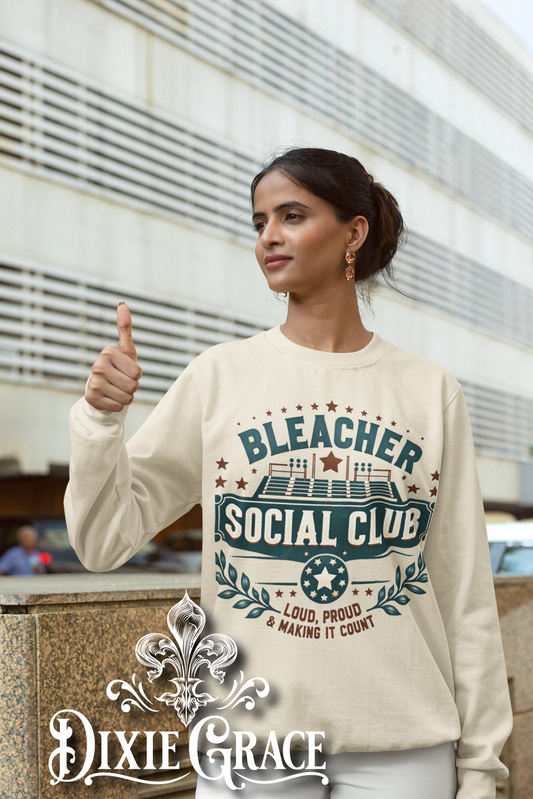 Bleacher Social Club - Natural - Youth, Long Sleeve, Sweatshirt, Hoodie Option - Graphic Tee