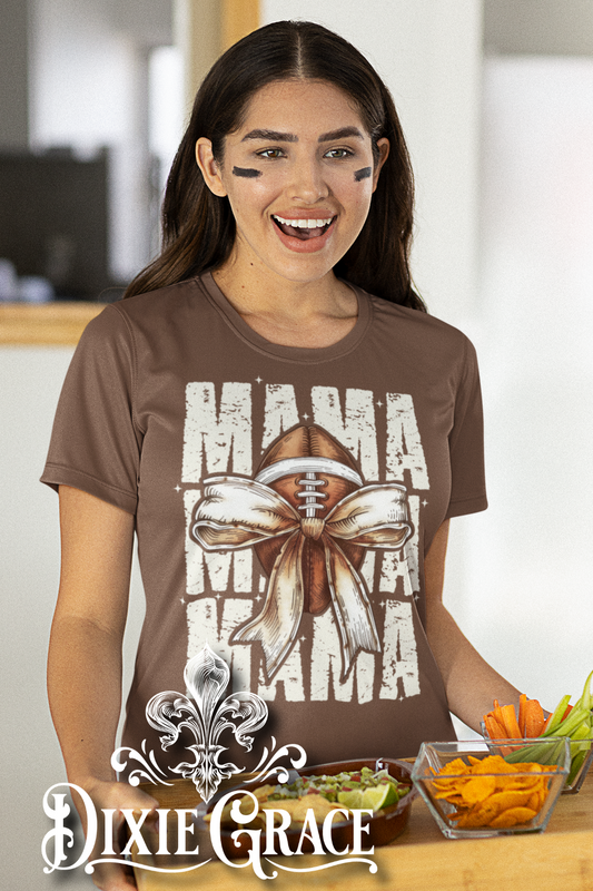 Football Mama - Chocolate Brown - Youth, Long Sleeve, Sweatshirt, Hoodie Option - Graphic Tee