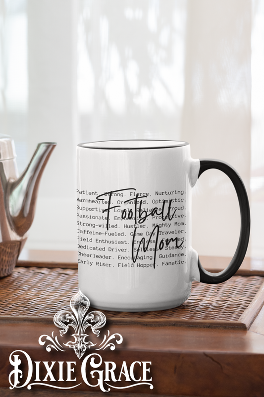 Football Mom Cursive - Large Coffee Mug