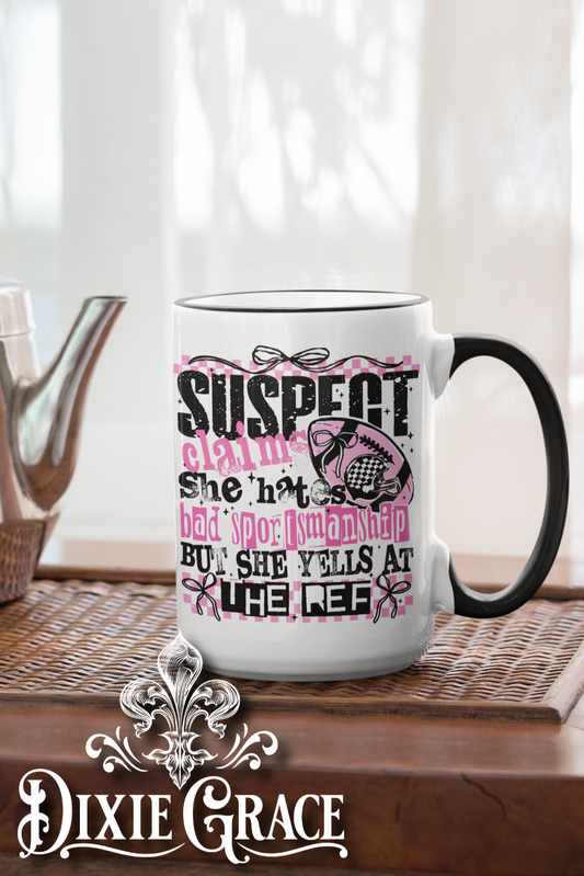 Suspect Claims Ref Football - Large Coffee Mug