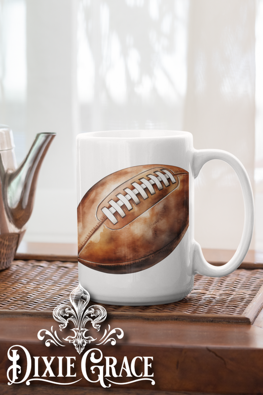 Watercolor Football - Large Coffee Mug