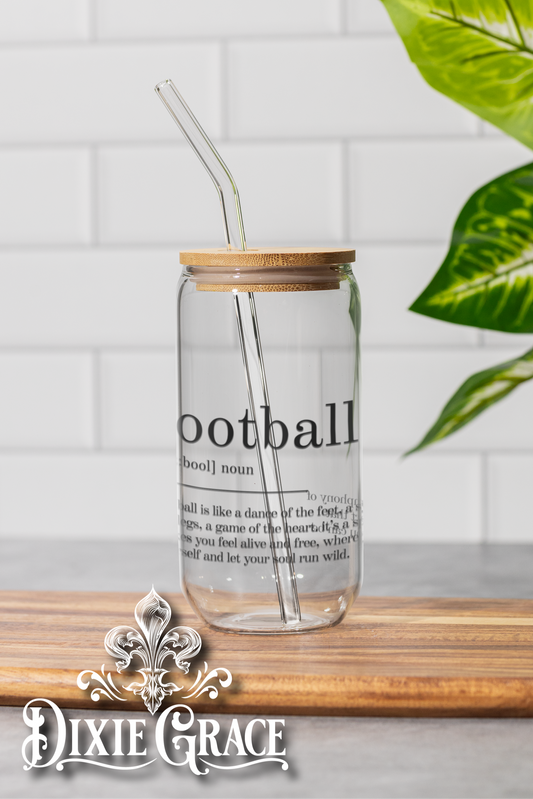 Football Definition - 16 oz Glass Can