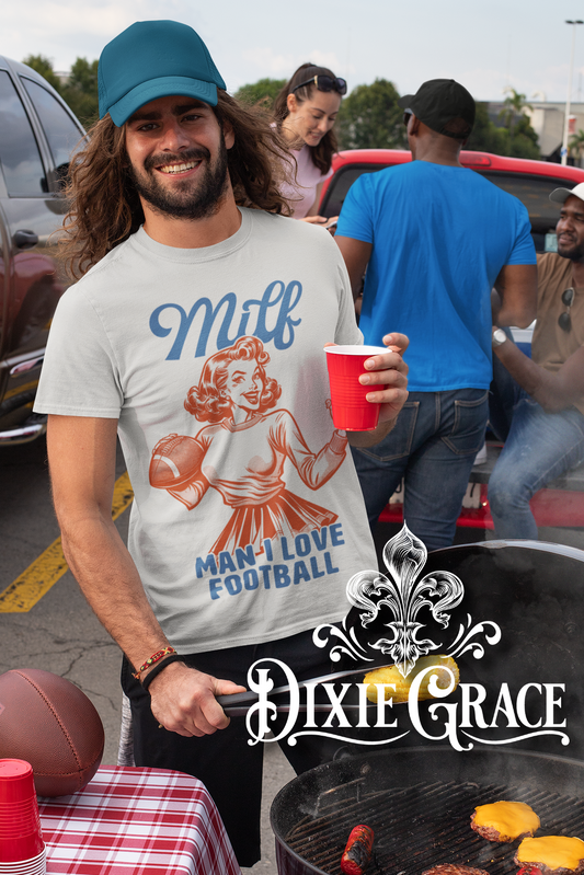 MILF - Man I Love Football - Vintage White - Youth, Long Sleeve, Sweatshirt, Hoodie Option - Graphic Tee